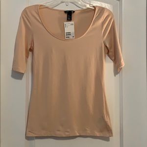 H&M Basic Light Pink Half Sleeve Top Blouse
